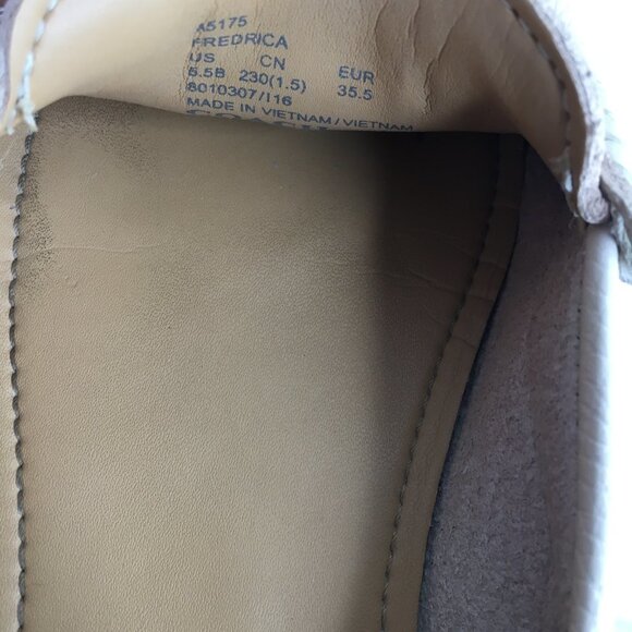 Coach  Fredrica A5175 Beige Pebble Grain Leather Slip On Loafers Size 5.5B - Picture 7 of 8